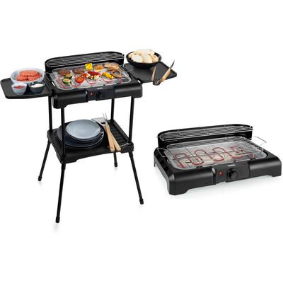 2in1 Standgrill mit Ablage & Elektro Tischgrill 40x25cm, 2200W