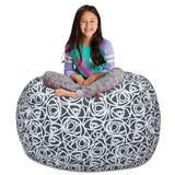 Kids Bean Bag Chair Cover Stuffed Animal Storage or Toy Organizer