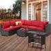 7-Piece Outdoor Patio Rattan Wicker Modular Sofa Sectional Set