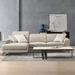 110" Wide Genuine Leather Sofa & Chaise Warm Grey