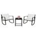 3pcs Outdoor Classic Rattan Rocking Chair Set with Removable Cushions