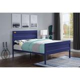 Industrial Style Full Size Container Themed Metal Platfrom Bed with Panel Headboard and Low Profile Footboard