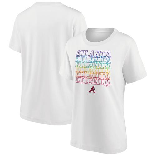 Atlanta Braves Pride Grafik T-Shirt – Weiß – Damen