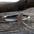 Free People Jewelry | New! Sterling Silver Crescent Moon Ring / Stackable Ring / Free People Jewelry | Color: Silver | Size: Ring Size: 7