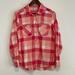 American Eagle Outfitters Tops | American Eagle Outfitters Pink Flannel Button Down Shirt Size Small | Color: Pink | Size: S