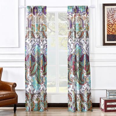 Nirvana Window Curtain Panel Pair by Barefoot Bungalow in Teal