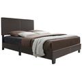 Better Home Products Nora Faux Leather Upholstered King Panel Bed in Tobacco - Better Home Products NORA-60-TOB