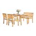 City Supply Center Rectangular 3 - Person 59" Long Outdoor Dining Set Wood in Brown/White | 59 W x 32 D in | Wayfair V1961SET3