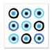 Stupell Industries Traditional Art Deco Evil Eyes Symbolic in Blue | 12 H x 12 W x 0.5 D in | Wayfair ak-447_wd_12x12