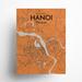 17 Stories Hanoi City Map Graphic Art Paper in Orange/Gray | 24 H x 18 W x 0.05 D in | Wayfair 95247D146B0343BD9B3DA5C5FD710143