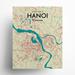 17 Stories Hanoi City Map Graphic Art Paper in Green | 20 H x 16 W x 0.05 D in | Wayfair B82212913F1F47F7BCD9D26158903201