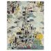 Black/Blue 96 x 30 x 0.5 in Area Rug - Orren Ellis COLORWRKS Abstract Area Rug in Blue/Yellow/Multi, Polypropylene | 96 H x 30 W x 0.5 D in | Wayfair