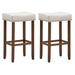 2 PCS Saddle Stools Counter Height Backless Stools with Padded Seat