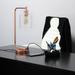 Modern Iron Desk Lamp with USB Port and Glass Shade - 9.75(L)5.75(W)18.8(h)