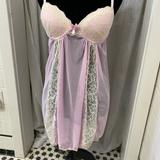Jessica Simpson Intimates & Sleepwear | Jessica Simpson Lingerie Babydoll Nightgown Sexy Size L (Fits Like A M) | Color: Pink/White | Size: M