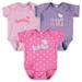 Infant Soft as a Grape Pink/Purple Cleveland Guardians 3-Pack Rookie Bodysuit Set