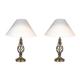 Lighting Supermarket Traditional Bedside Table Lamps / 2 Lamps/Pair/Kingswood Barley Twist Antique Brass Table Lamp with Cream Shade/SES / E14 / Gold Cable