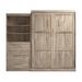 Pur Queen Murphy Bed and Storage Unit with Drawers (101W) in rustic brown - Bestar 26881-000009
