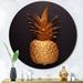 East Urban Home Gold Painted Tropical Fruits On III - Traditional Metal Circle Wall Art Metal in Black | 23 H x 23 W x 1 D in | Wayfair