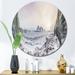 East Urban Home Panoramic View Of Arctic Landscape - Nautical & Coastal Metal Circle Wall Art Metal in Gray | 23 H x 23 W x 1 D in | Wayfair