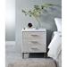 Everly Quinn White & Champagne Nightstand w/ 3 Drawers In Gold Finish Wood in Brown/White | 23 H x 19 W x 16 D in | Wayfair