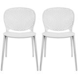 2xHome Set Of 2 Modern Pool Side Armless Dining Chair Plastic/Resin in White | 31.5 H x 18.5 W x 22 D in | Outdoor Dining | Wayfair Pool(White)X2