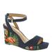 J. Renee Vaani Wedge Sandal - Womens 8 Blue Sandal W