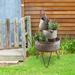 Alpine Corporation 3-Tier Vintage Tubs and Planters Fountain, 33" High