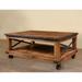 Rustic City 48.25 in. Industrial Solid Wood Coffee Table in Oak - 30.25"L x 48.25"W x 20"H