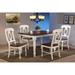 Andrews 48 in. Rectangle Distressed Antique White with Chestnut Brown Wood Dining Table (Seats 6) - 48"L x 36"W x 30"H