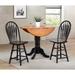 Selections 42 in. Round Extendable Distressed Antique Black with Cherry Top Solid Wood Pub Dining Table (Seats 6)