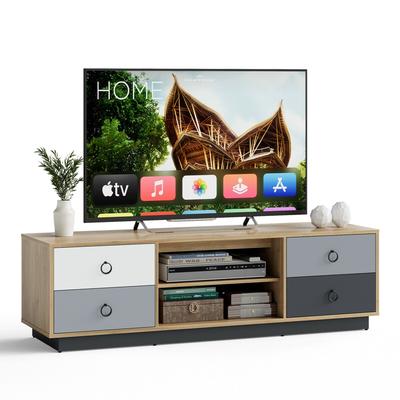 Gymax 55'' TV Stand Entertainment Media Center w/ Storage Cabinets