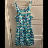 Lilly Pulitzer Dresses | Lilly Pulitzer Blue Floral Striped Dress | Color: Blue/White | Size: 6