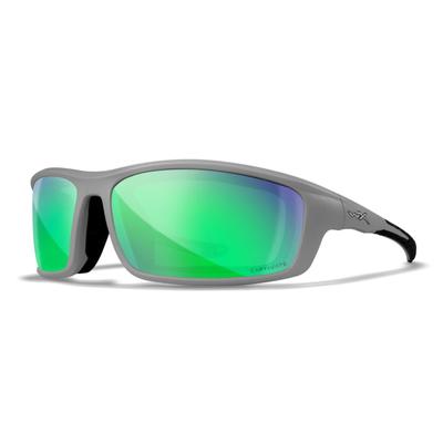 Wiley X WX Grid Sunglasses Captivate Pol Green Mirror Lenses CCGRDPGM