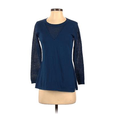 DKNY Pullover Sweater: Blue Solid Tops - Women's Size X-Small