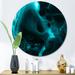 East Urban Home Turquoise Cloud Liquid Art I - Modern Metal Circle Wall Art Metal in Black/Blue/Green | 23 H x 23 W x 1 D in | Wayfair