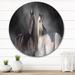 East Urban Home Black & White Horse Close Up Portrait I - Traditional Metal Circle Wall Art Metal in Black/Gray/White | 23 H x 23 W x 1 D in | Wayfair