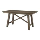 Gracie Oaks Daltan Counter Height 72" Trestle Dining Table Metal in Brown/Gray | 36 H x 72 W x 40 D in | Wayfair 0E721AE8F9D3420F8464F94808329FE2