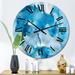 East Urban Home Luxury Abstract Fluid Art VI - Modern Wall Clock Metal in Blue | 23 H x 23 W x 1 D in | Wayfair 3E7CDA4033684E44932CE4F3238C6B8F