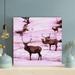 Loon Peak® Brown Deer On Snow Covered Ground During Daytime 31 - 1 Piece Square Graphic Art Print On Wrapped Canvas in Brown/Pink | Wayfair