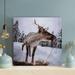 Loon Peak® Brown Deer On Snow Covered Ground During Daytime 9 - 1 Piece Square Graphic Art Print On Wrapped Canvas in Brown/White | Wayfair