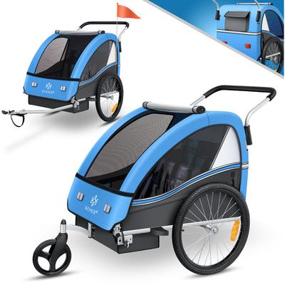 Kinderanhänger Fahrradanhänger Sport-RX 2 in 1 Joggerfunktion Kinderfahrradanhänger + 5-Punkt Image