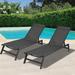 Outdoor 2-Pcs Set Chaise Lounge Chairs,Five-Position Adjustable Aluminum Recliner,All Weather for Patio,Beach,Yard,Pool