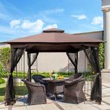 10x10 Outdoor Patio Gazebo Canopy Tent With Ventilated Double Roof