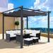 10x10Ft Outdoor Patio Retractable Pergola With Canopy Sun Shelter
