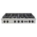 KUCHT Professional 48 in. Natural Gas Range Top with Sealed Burners in Stainless Steel with Royal Blue Knobs - 48"