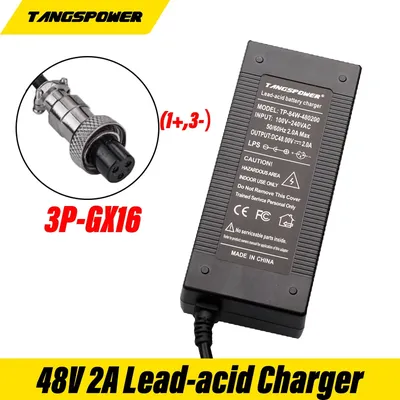 48V 2A Smart Lead-Acid Battery Charger for 57.6V Lead Acid High Quality Battery Charger With 3-Pin GX16 Connector