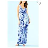 Lilly Pulitzer Dresses | Lilly Pulitzer Sloane Maxi Dress Xxs | Color: Blue/Pink/Red | Size: Xxs