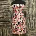 J. Crew Dresses | Jcrew Colorful Strapless Floral Dress Size 4 With Pockets & Non-Slip Support Fit | Color: Cream/Pink | Size: 4