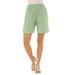 Plus Size Women's Soft Knit Short by Roaman's in Green Mint (Size M)